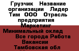 Грузчик › Название организации ­ Лидер Тим, ООО › Отрасль предприятия ­ Маркетинг › Минимальный оклад ­ 25 700 - Все города Работа » Вакансии   . Тамбовская обл.,Моршанск г.